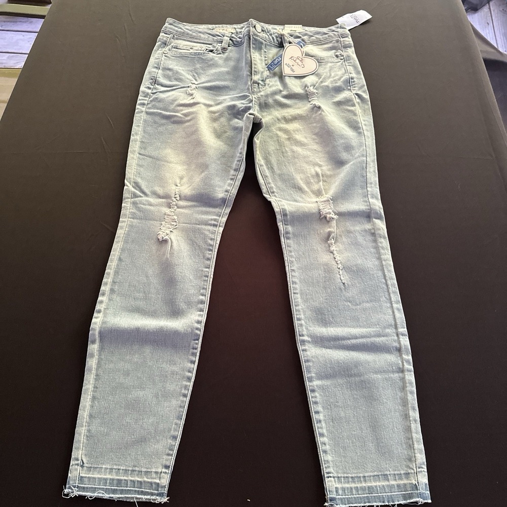 Wild Blue Sadie Robertson Collection Skinny Jeans Size 11 Distressed Raw Hem